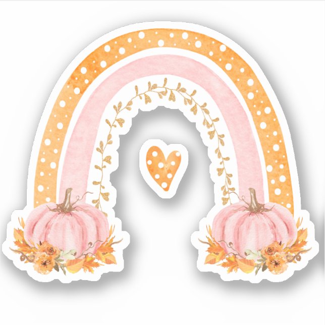 Adesivo Queda do Rainbow & Pumpkins Vinyl Sticker (Frente)