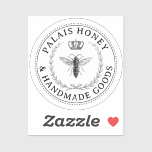 Adesivo Queen Bee Apiary Product Honey Logo Wreath Crown