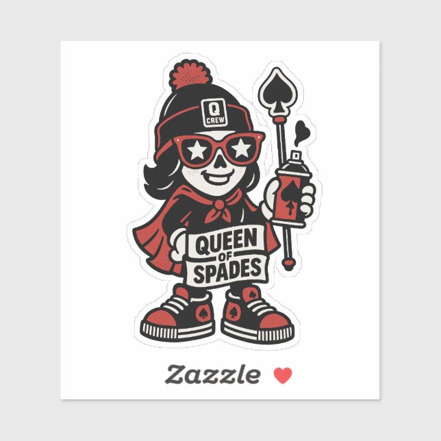 Adesivo Queen of Spades Street Mascot — Pro Grind Edition (Folha)