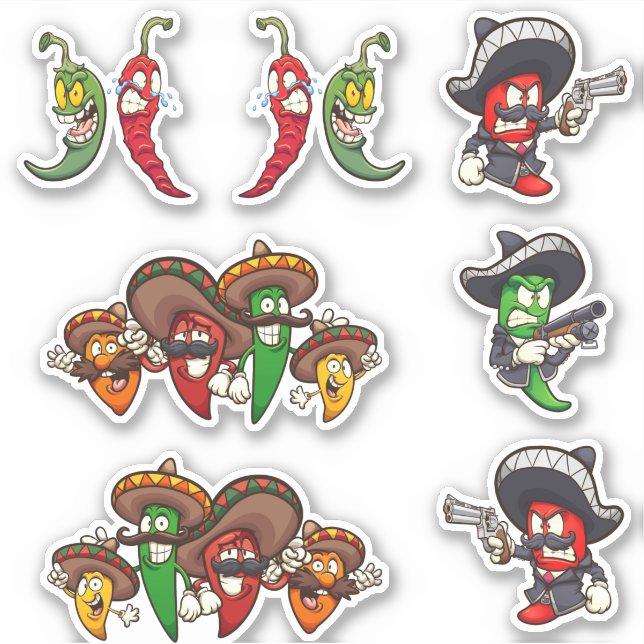 Adesivo Quentes Chilis - Pimenta Mexicana Sticker (Frente)