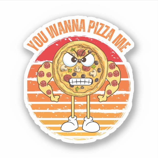 Adesivo Queres Pizza? - Pizza Comida Pun (Frente)