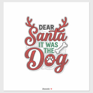 Adesivo Querido Papai Noel Foi O Cachorro Camisa De Natal