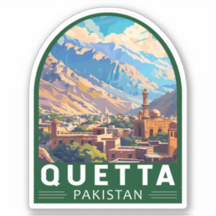 Adesivo Quetta Pakistan Viagem Art Vintage