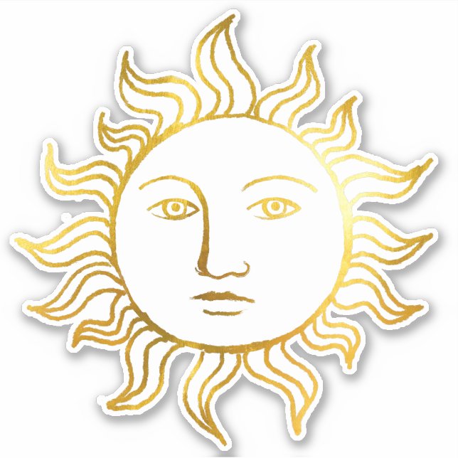 Adesivo Quic Celestial Ouro Foil Vintage Witage Sun (Frente)