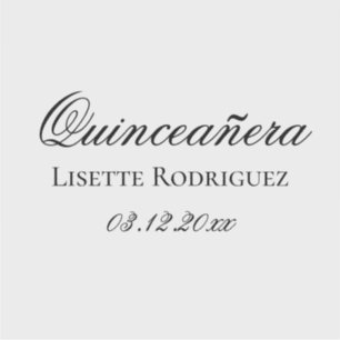 Adesivo Quinceanera de Texto Personalizado