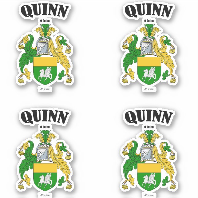Adesivo Quinn Crest Tradução e significado irlandês (x4) (Frente)