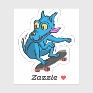 Adesivo Quircky the blue dog skater