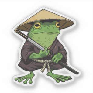 Adesivo rã samurai japonesa
