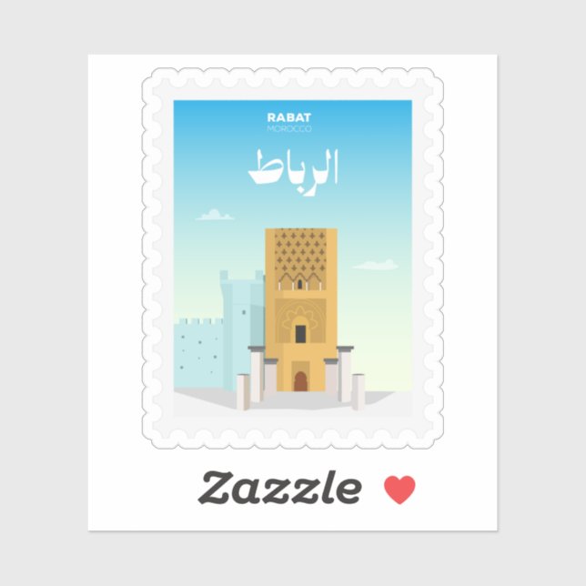 Adesivo Rabat Morocco Postage Stamp Travel (Folha)
