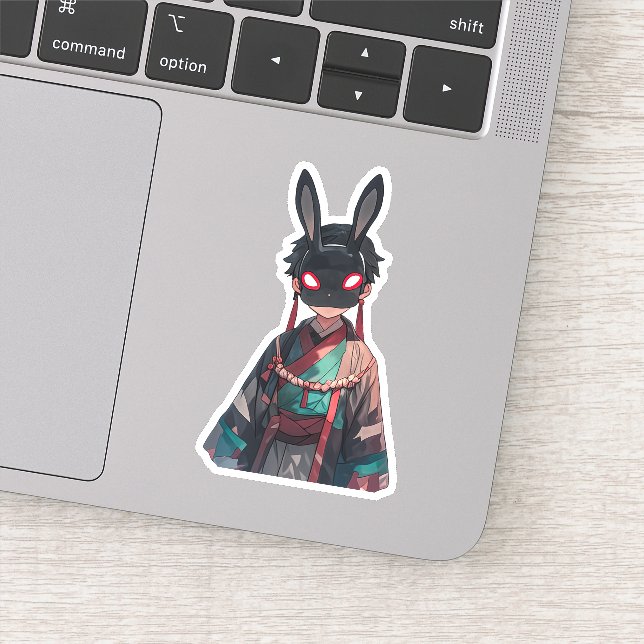 Adesivo Rabbit Mask Kimono Sticker – Dark Kawaii (Detalhe)