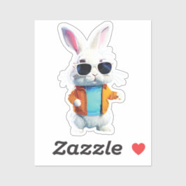 Adesivo Rabbit Sticker with Jacket and Sunglasses