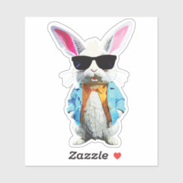 Adesivo Rabbit Sticker with Jacket and Sunglasses