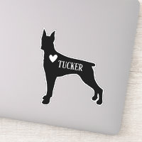 Raça de cachorro Doberman Silhueta Nome personaliz