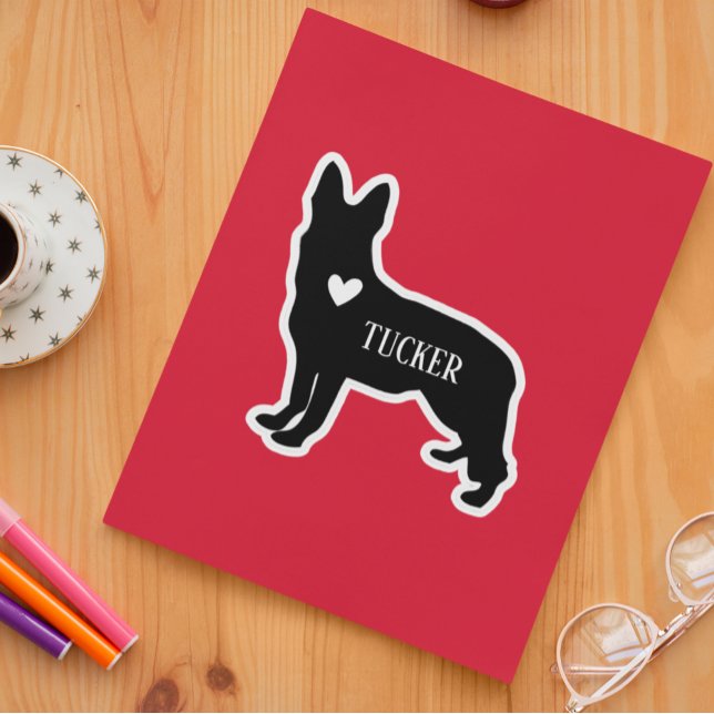 Adesivo Raça Pastor Alemão Silhueta Nome Personalizado (Criador carregado)