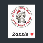 Adesivo Raccoon Christmas Snow Winter Raccoons Sticker<br><div class="desc">The raccoon for Christmas as a greeting card. Funny animals with gifts and snow for the holidays. Also funny for christmas in July. Raccoons are cute animals and perfect for Christmas.</div>