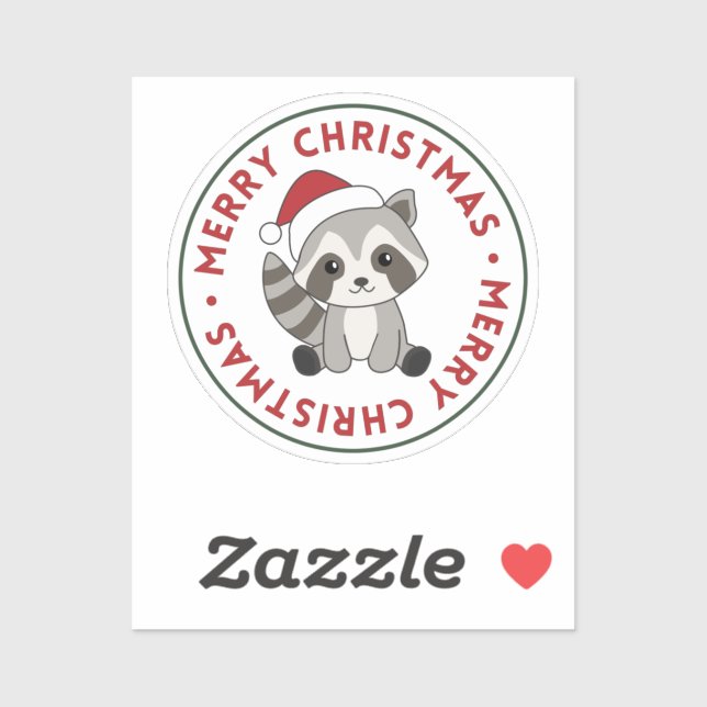 Adesivo Raccoon Christmas Snow Winter Raccoons Sticker (Folha)