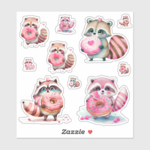 Adesivo Raccoons comendo nozes