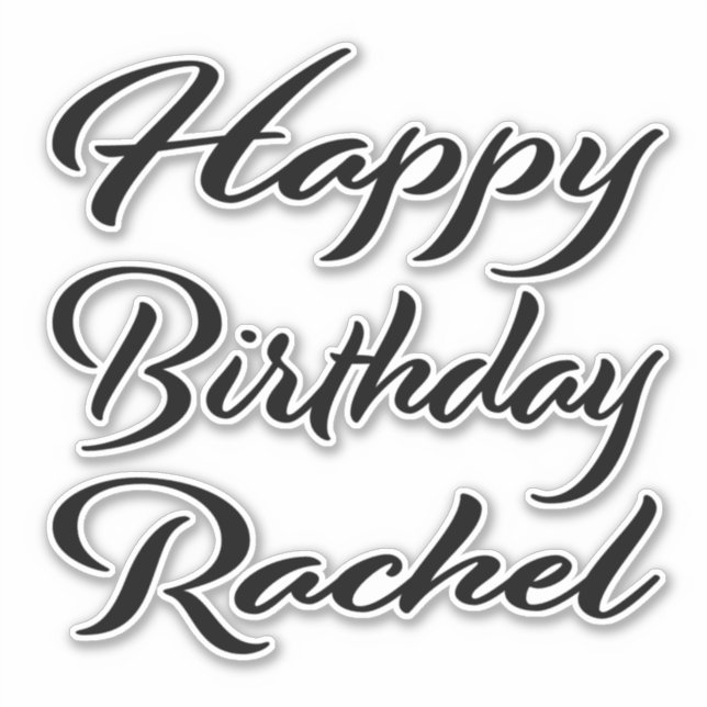 Adesivo Rachel Name Vorname black Sticker Geburtstag (Frente)
