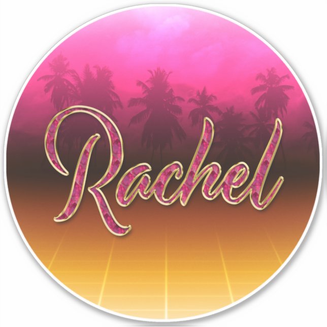 Adesivo Rachel Vorname Name golden pink Aufkleber Sticker (Frente)