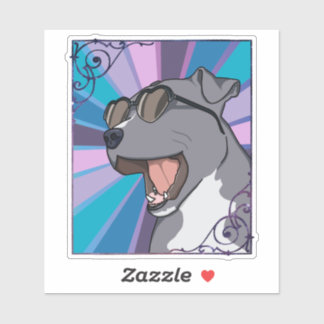 Adesivo Rad Pit Bull Vestindo óculos escuros