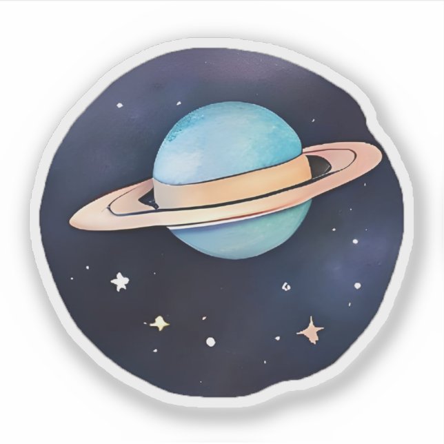 Adesivo Radiação de Saturno em Aquarela (Frente)