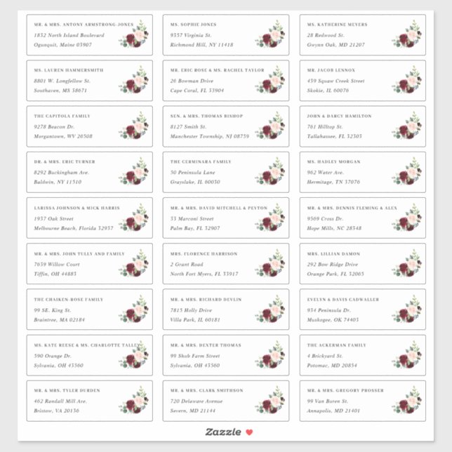 Adesivo Radiant Bloom | Rótulos de Endereço de Convidado I (Folha)