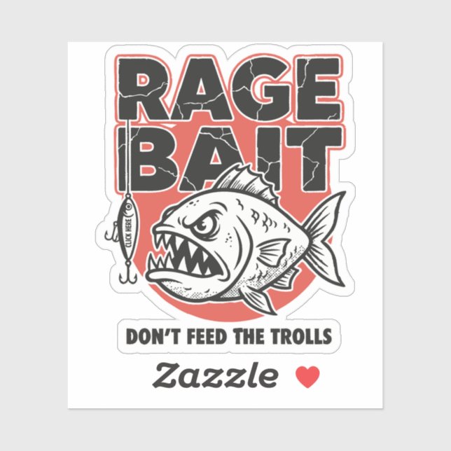 Adesivo Rage Bait, Don’t Feed The Trolls (Folha)