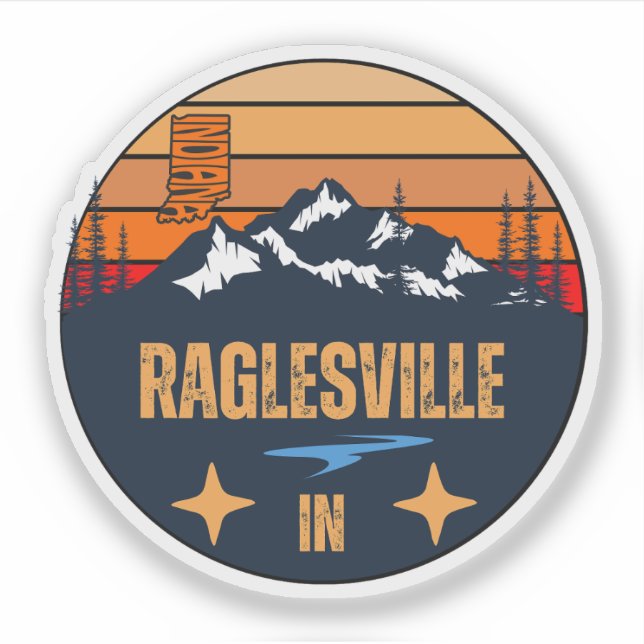 Adesivo Raglesville, Indiana (Frente)