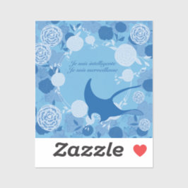 Adesivo raie, fleur de vie, orange, mandala,zen,chakra,