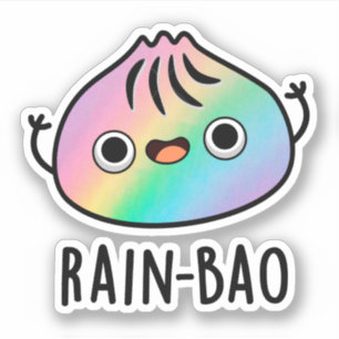 Adesivo Rain-bao Funny Rainbow Dimsum Bao Pun
