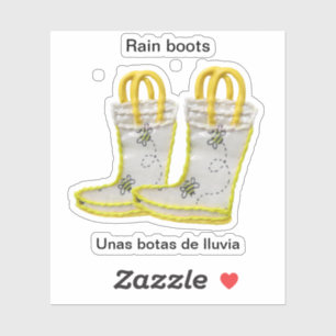 Adesivo Rain Boots/Unas botas de lluvia