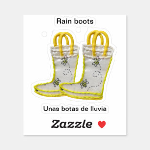 Adesivo Rain Boots/Unas botas de lluvia