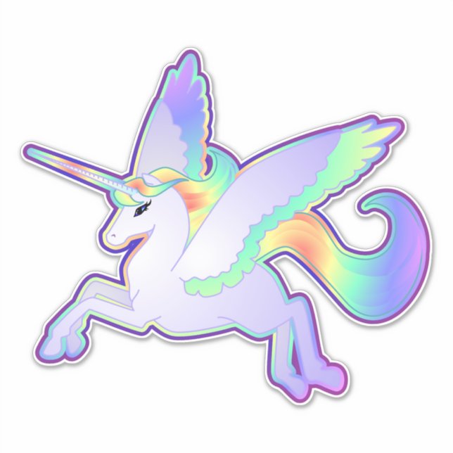 Adesivo Rainbow Alicorn Vinyl Sticker (Frente)