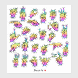 Adesivo Rainbow ASL Alphabet – Educational & Expressive