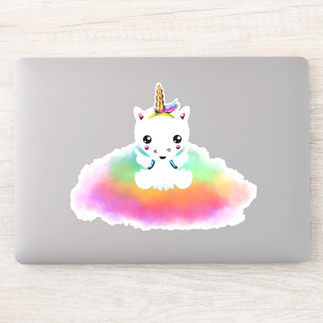 Adesivo Rainbow Cloud Unicorn (Computador)