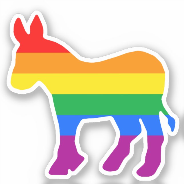 Adesivo Rainbow Democrat (Frente)