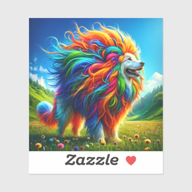 Adesivo Rainbow Dog (Folha)