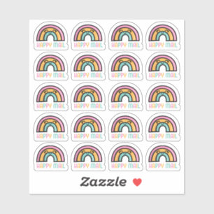 Adesivo Rainbow Happy Mail Custom-Cut Vinyl Sticker