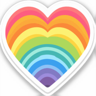 Adesivo Rainbow Heart Sticker