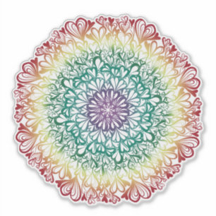 Adesivo Rainbow Hearts Retro Mandala