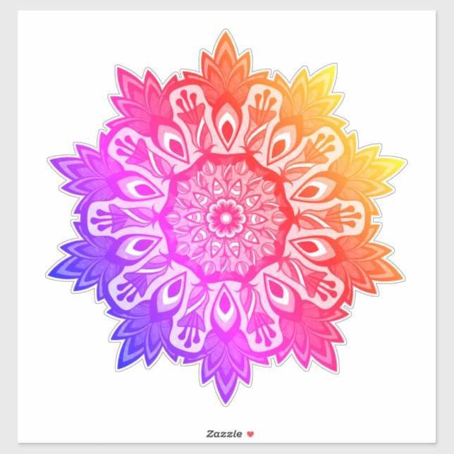 Adesivo Rainbow Leaf Tropical Boho Mandala Sticker (Folha)