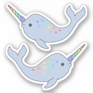 Adesivo Rainbow Narwhal Vinyl Stickers