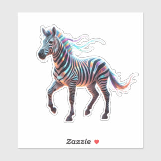Adesivo Rainbow Neon Fantasy Zebra