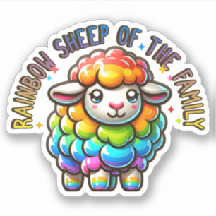 Adesivo Rainbow Pride Sheep da Família