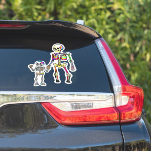 Adesivo Rainbow Skeleton Family Isolou Halloween