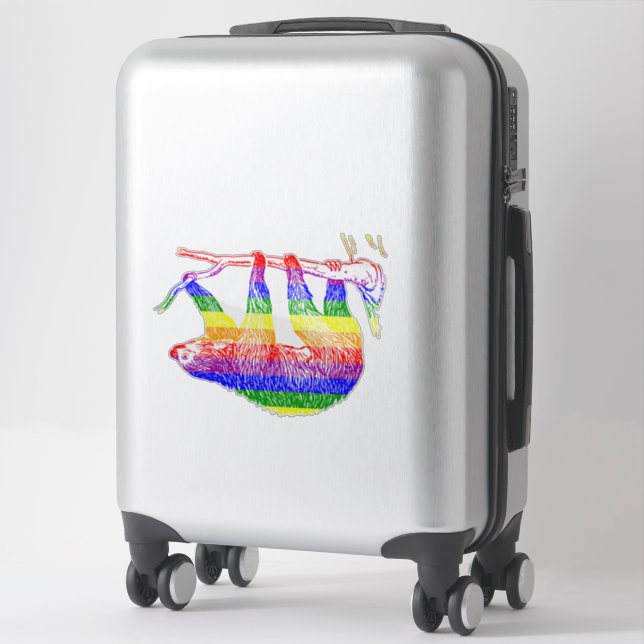 Adesivo Rainbow Sloth Custom-Cut Vinyl Sticker (Mala)