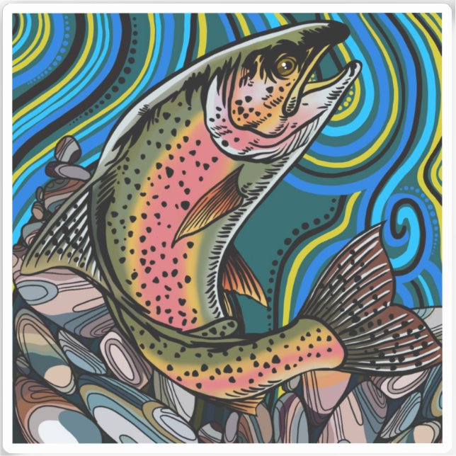 Adesivo Rainbow Trout Vinyl Sticker (Frente)