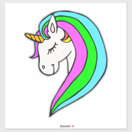 Adesivo Rainbow Unicorn Custom-Cut Vinyl Sticker