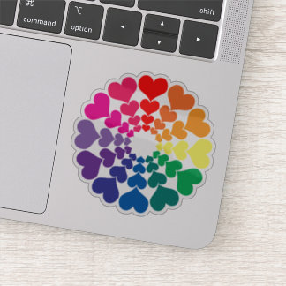 Adesivo Rainbow Valentine Hearts in a Circle