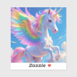 Adesivo Rainbow Winged Prancing Unicorn